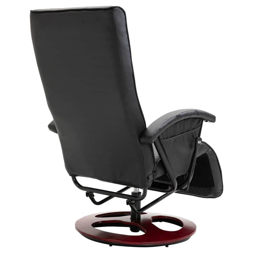 Swivel TV Armchair Black Leather