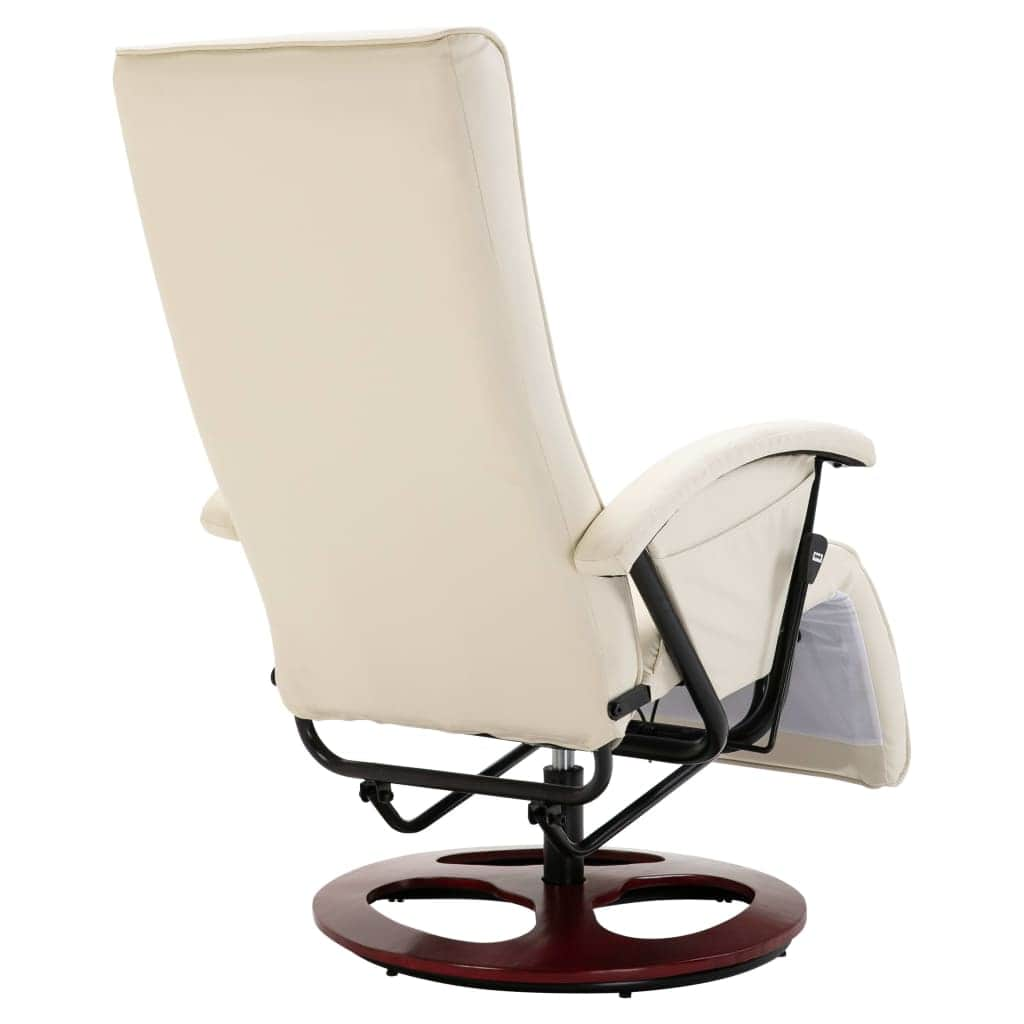 Swivel TV Armchair Cream Leather