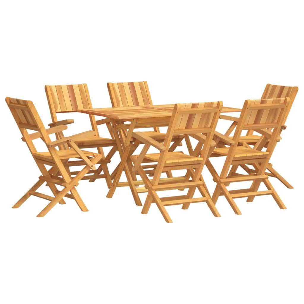 Sylvan Symphony: 7-Piece Teak Wood Garden Dining Set