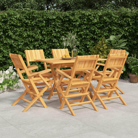 Sylvan Symphony: 7-Piece Teak Wood Garden Dining Set