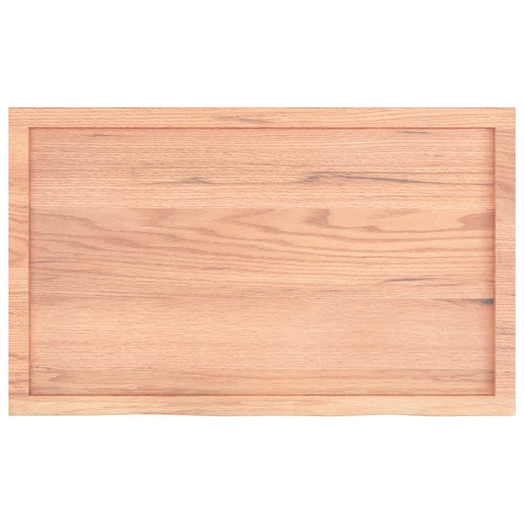 Table Top Light Brown Treated Solid Wood Oak