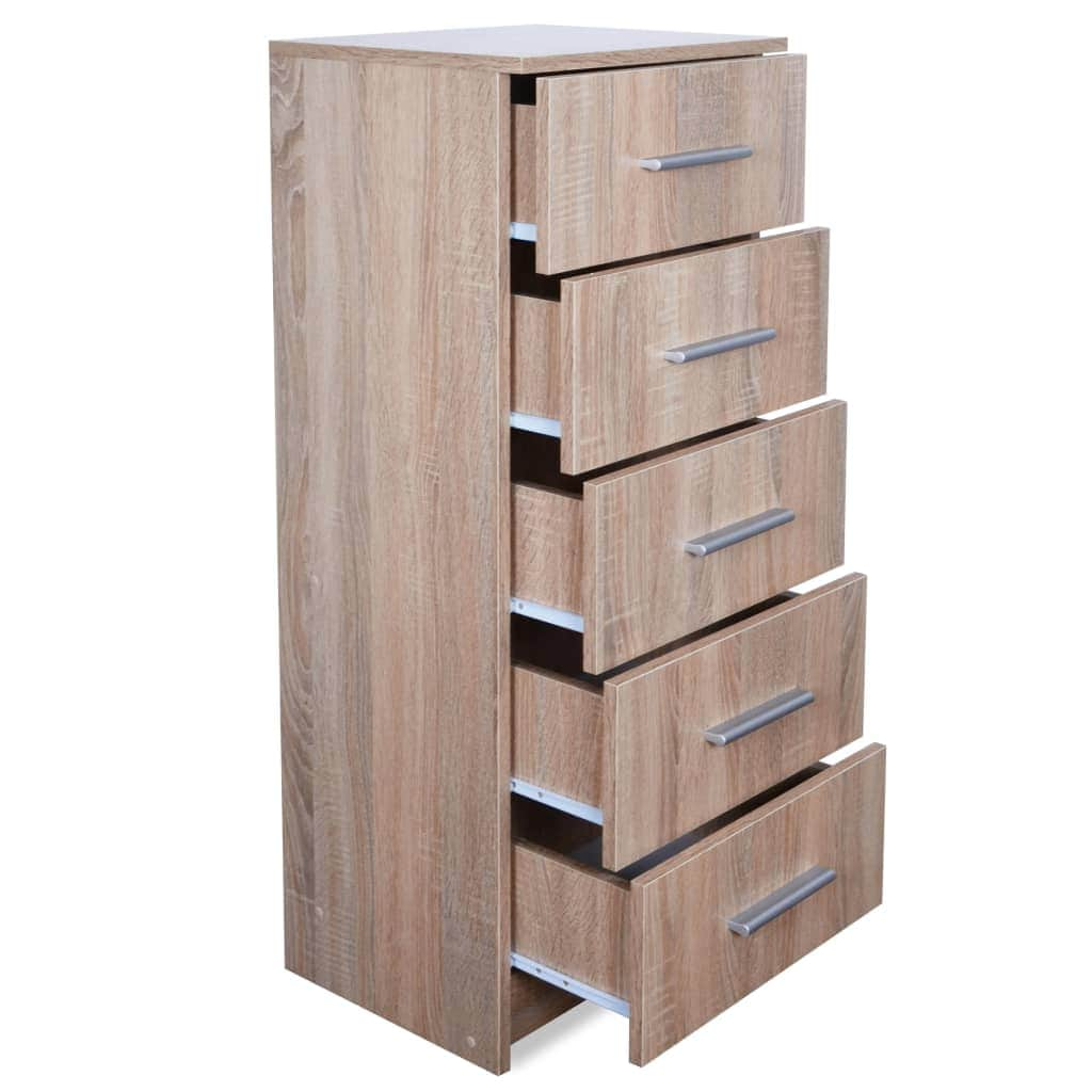 Tall Chest of Drawers Chipboard Oak