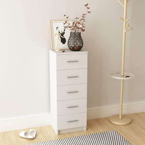 Tall Chest of Drawers Chipboard White