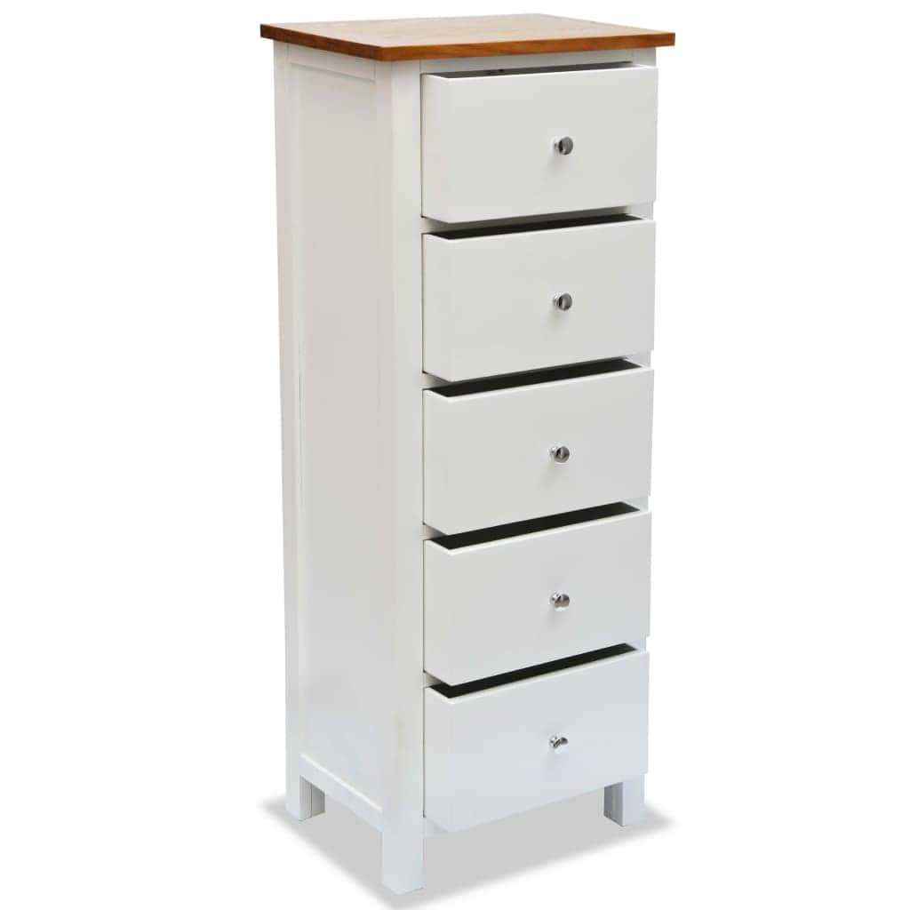 Tall Chest of Drawers Solid Oak Wood