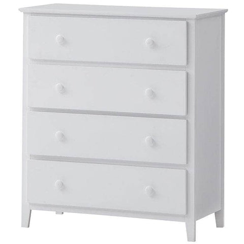 Tallboy 4 Chest Of Drawers Solid Rubber Wood Bed Storage Cabinet -White