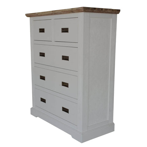 Tallboy 5 Chest Of Drawers Bed Storage Cabinet Stand White Grey