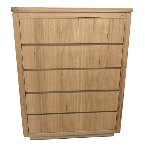 Tallboy 5 Chest Of Drawers Solid Messmate Wood Bed Storage Cabinet