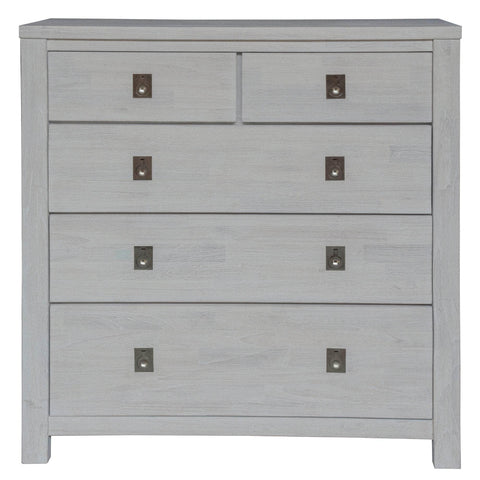 Tallboy 5 Chest Of Drawers Storage Cabinet White Wash