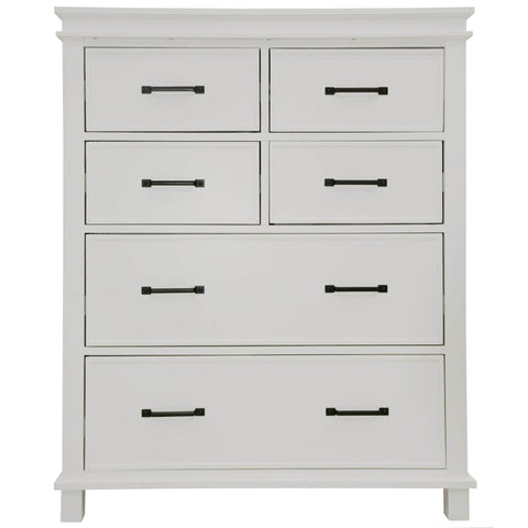 Tallboy 6 Chest Of Drawers Solid Pine Wood Bed Storage Cabinet - White