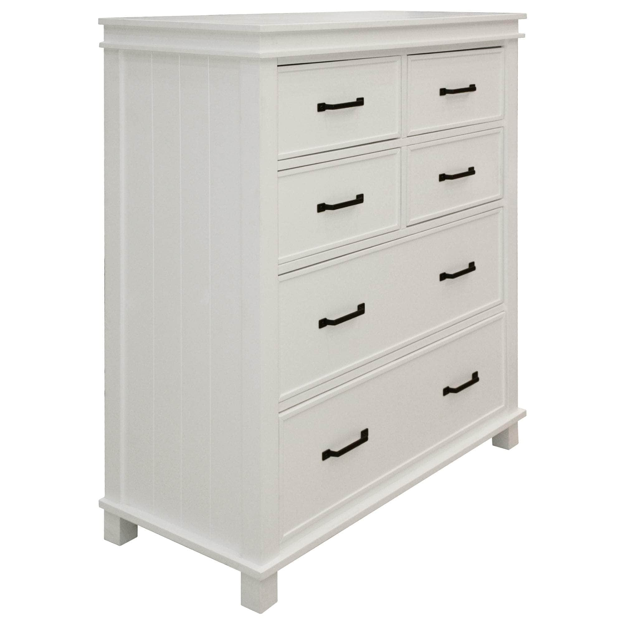 Tallboy 6 Chest Of Drawers Solid Pine Wood Bed Storage Cabinet - White