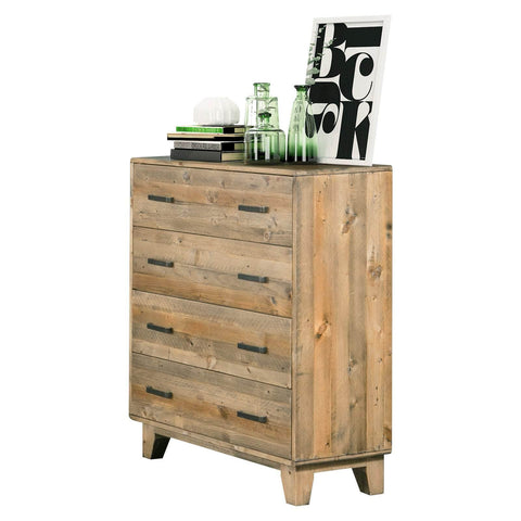 Tallboy With 4 Storage Drawers In Light Brown