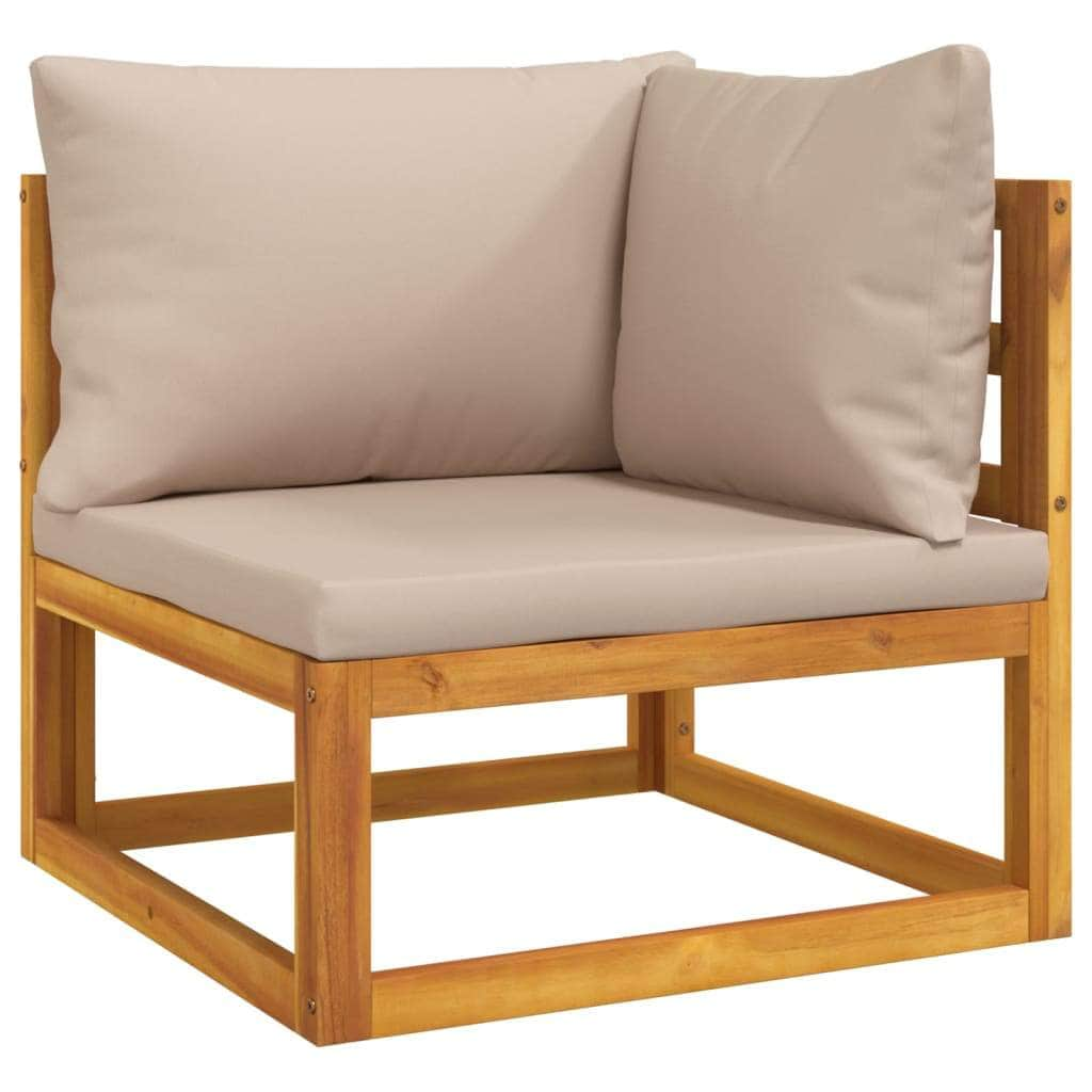 Taupe Oasis: 10-Piece Solid Wood Garden Lounge Set