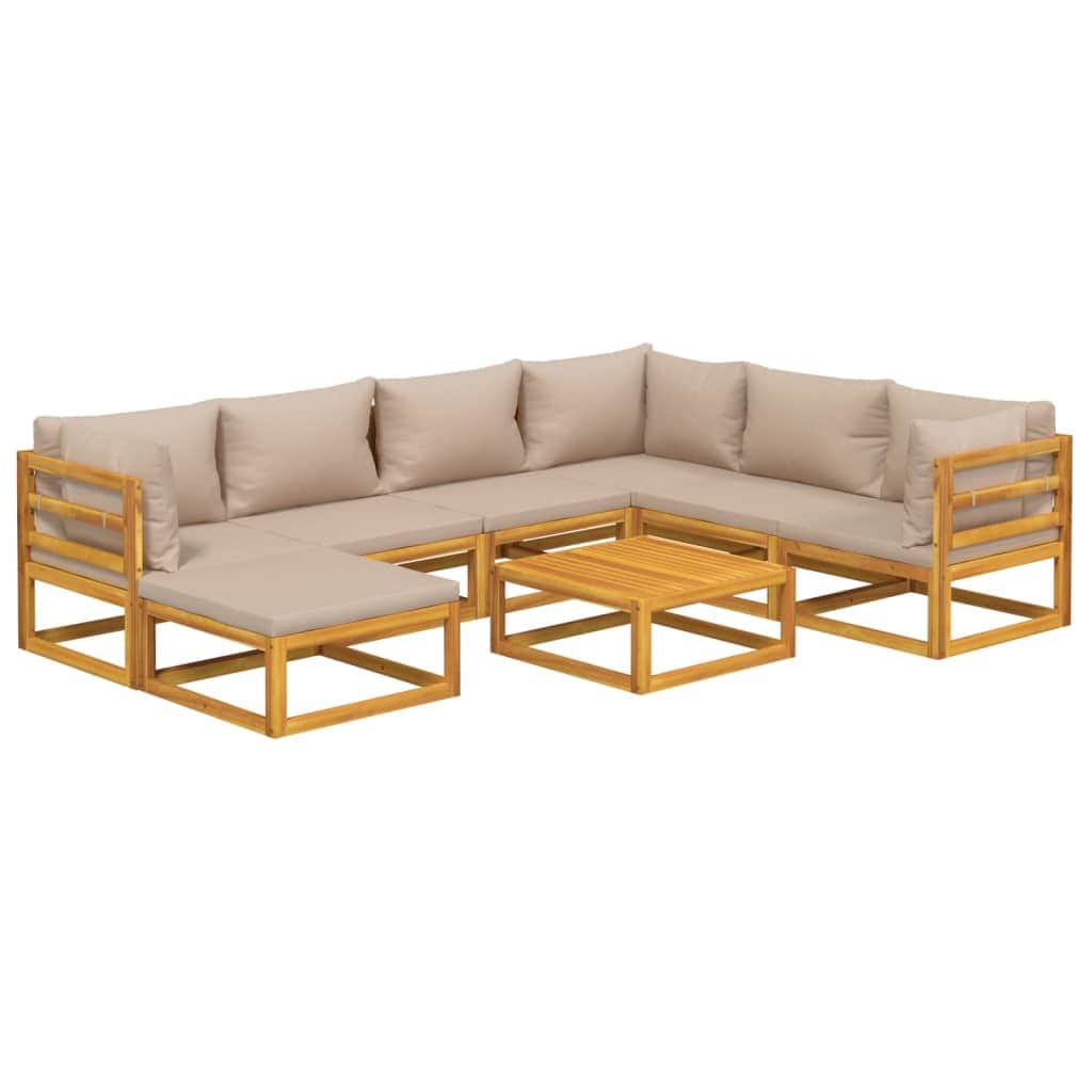 Taupe Wood Lounge: 8-Piece Garden Set