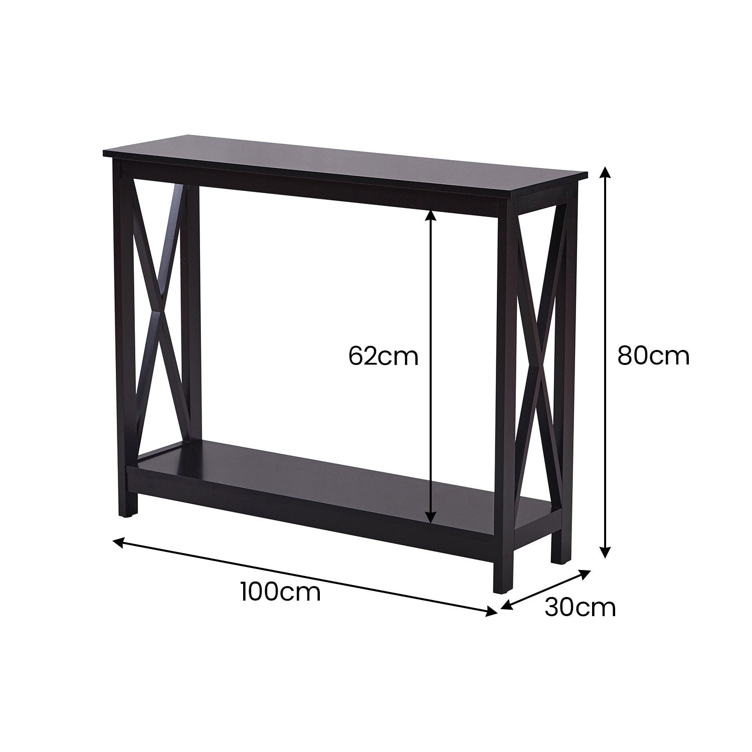 Stylish X-Frame Console Table Black