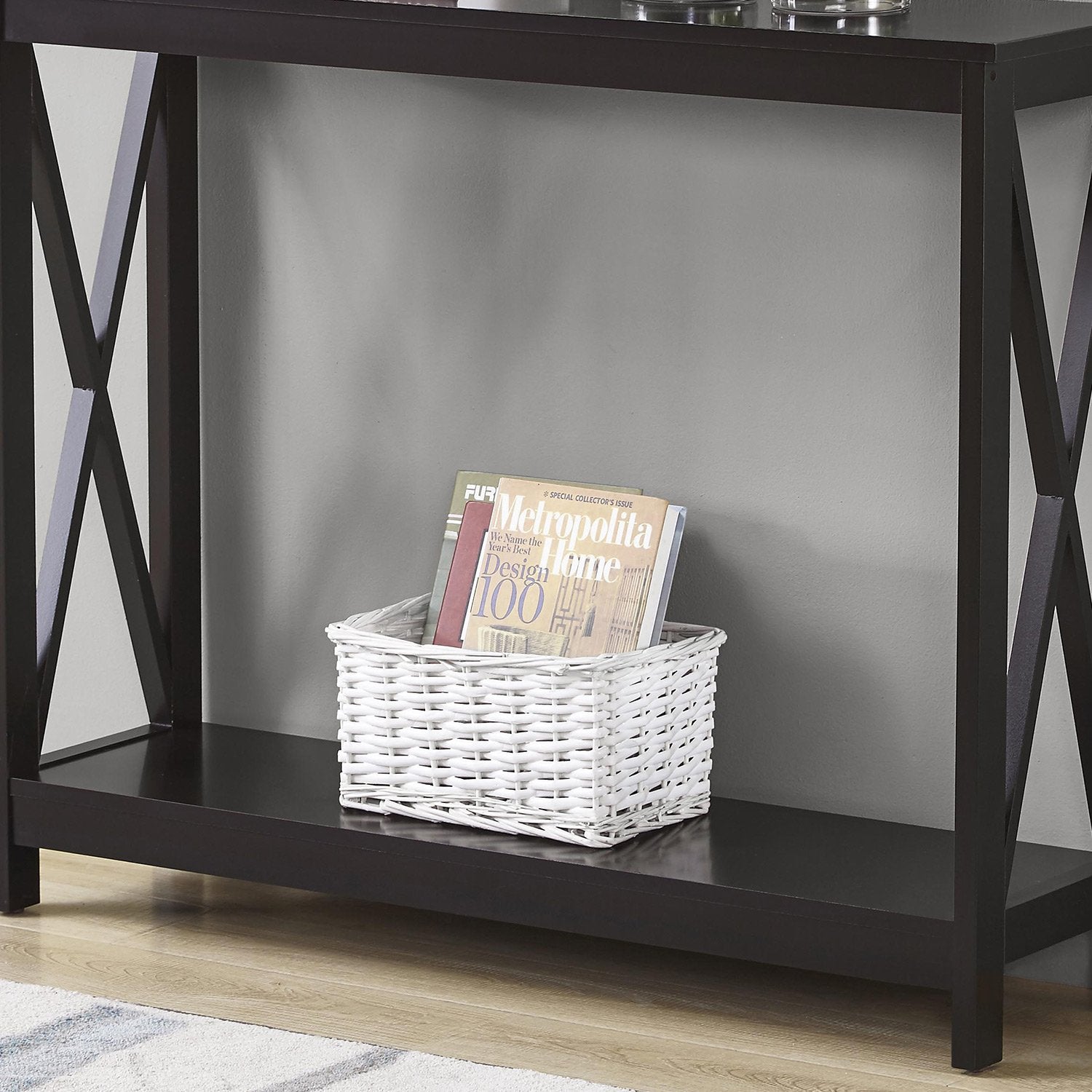 Stylish X-Frame Console Table Black