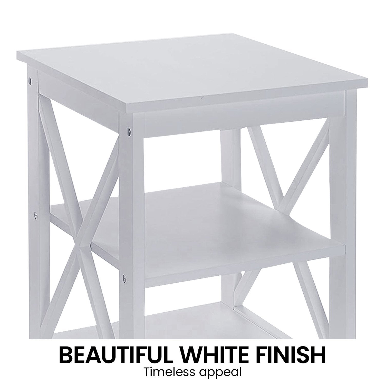 Orson 2-Tier Bedside Table - White