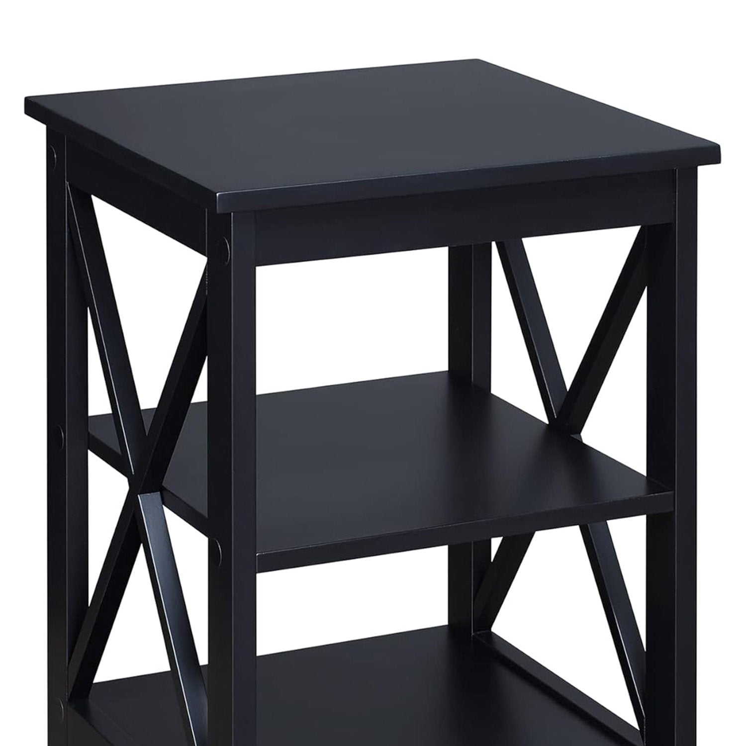 Two Tier Bedside Table Black