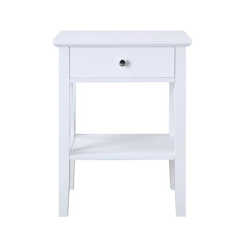 Greta Bedside Table with Drawer - White