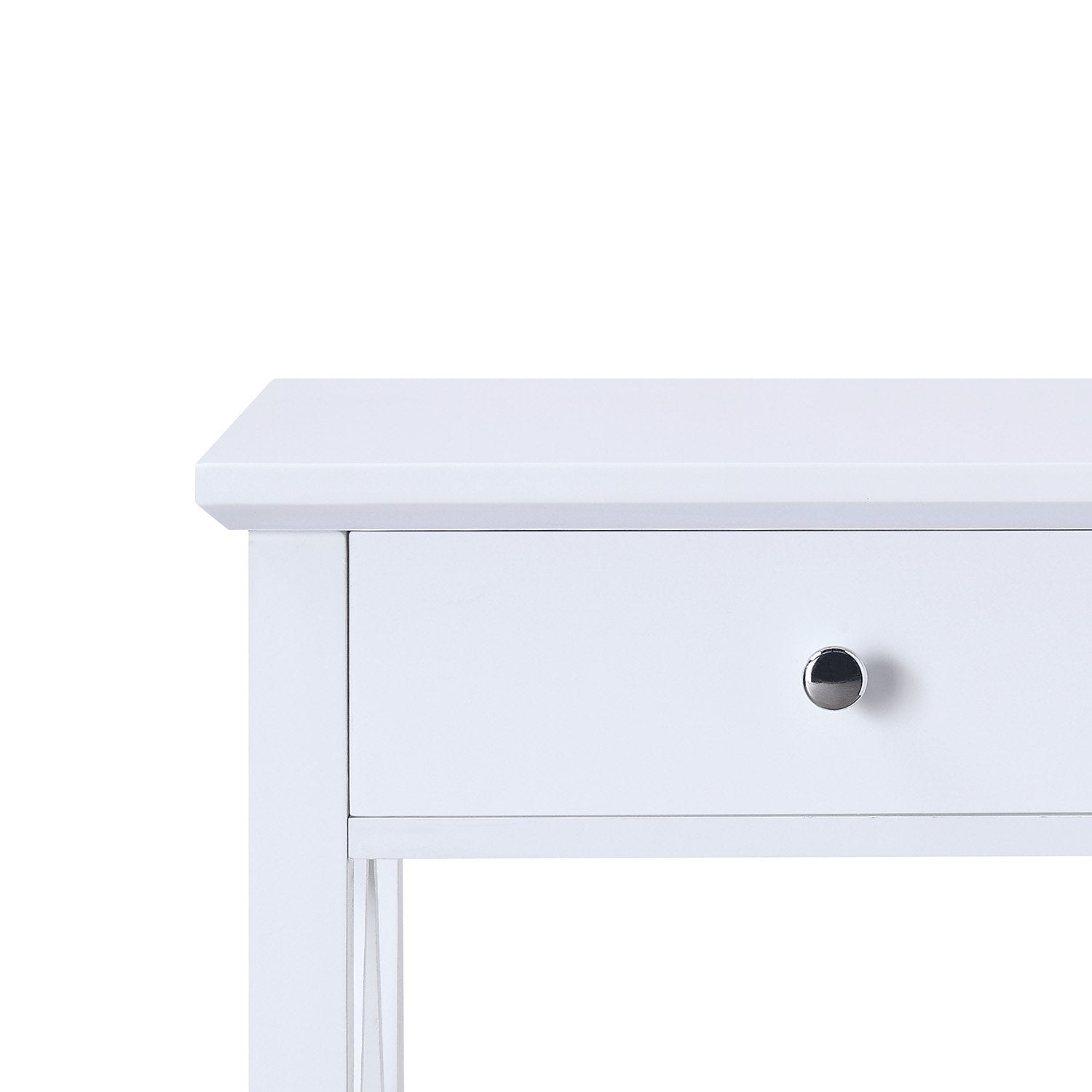 Greta Bedside Table with Drawer - White