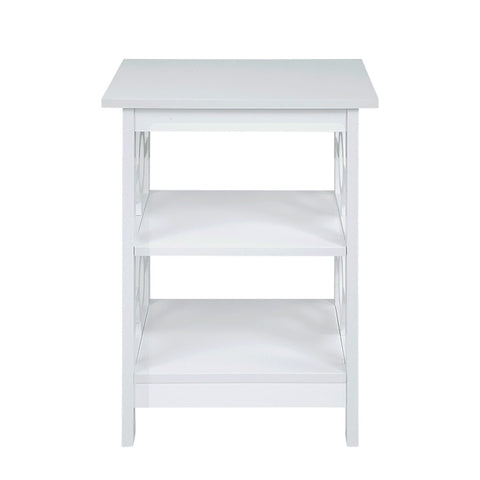 Oliver 2-Tier Bedside Table - White