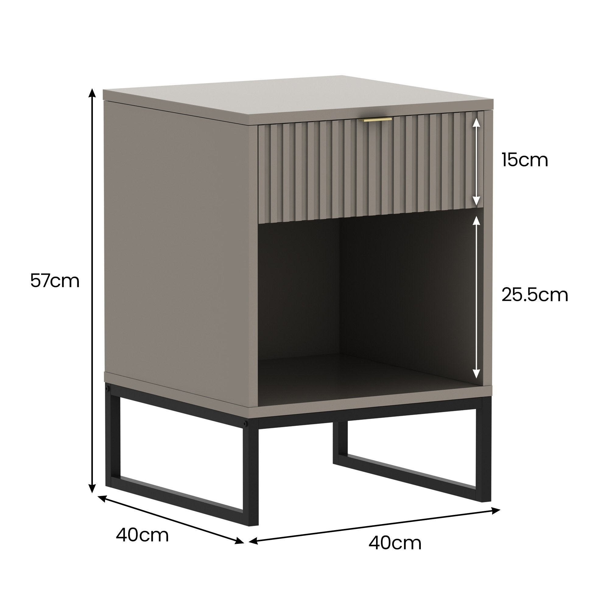 Grey Bedside Table with Elegant Modern Design