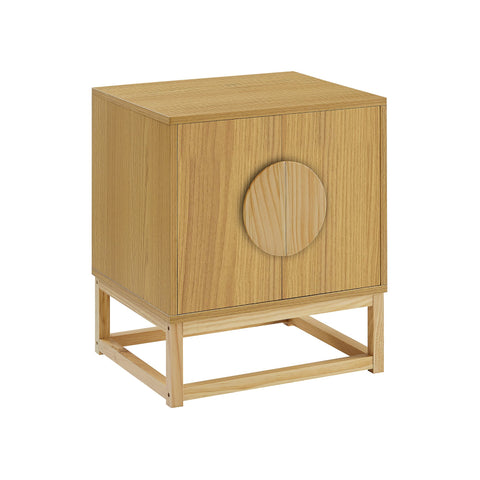 Luca Bedside Table Split Door Night Stand - Natural