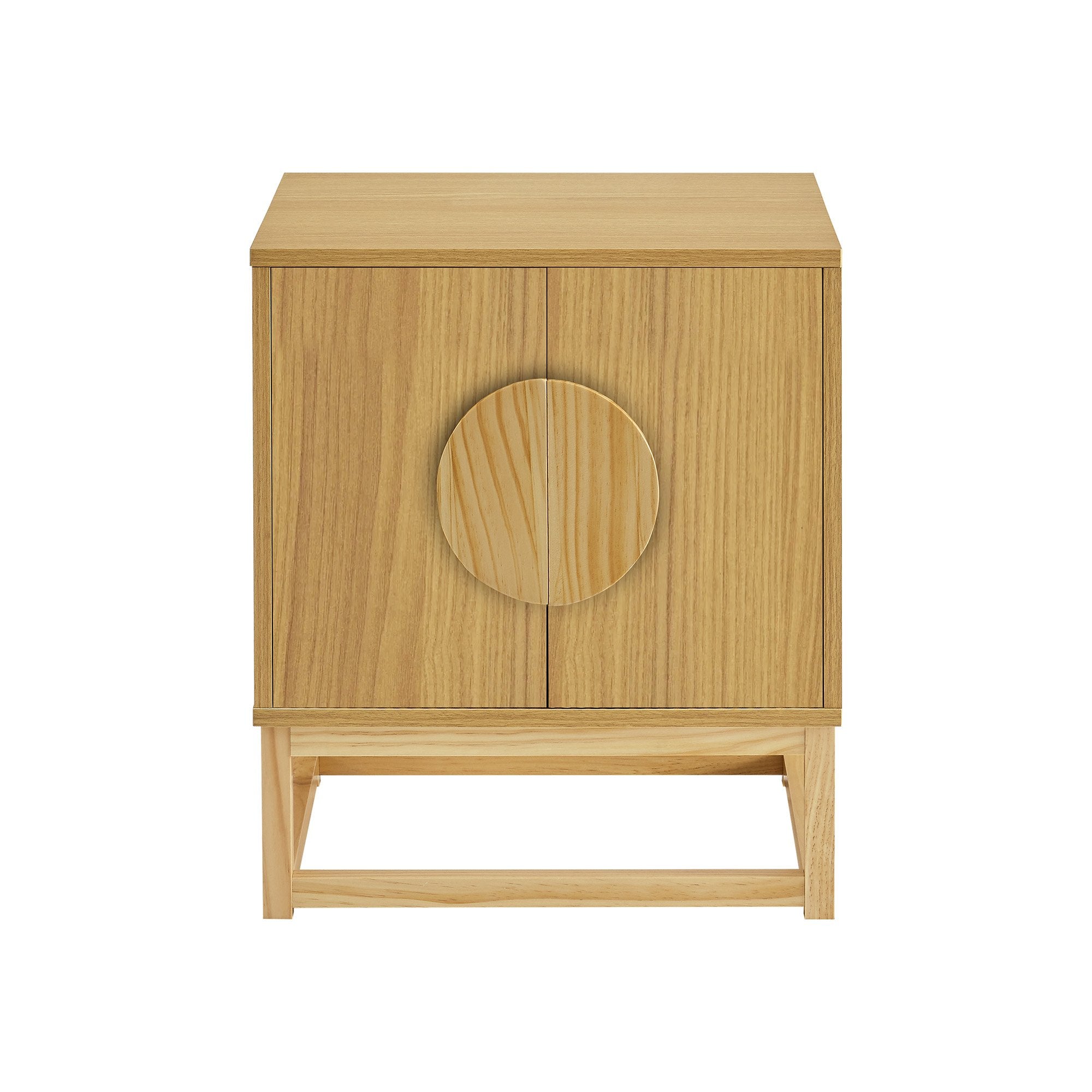 Luca Bedside Table Split Door Night Stand - Natural