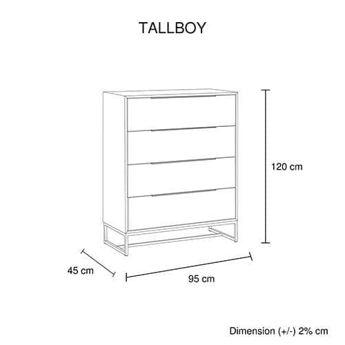 Tea-Colored Tallboy With 4 Storage Drawers