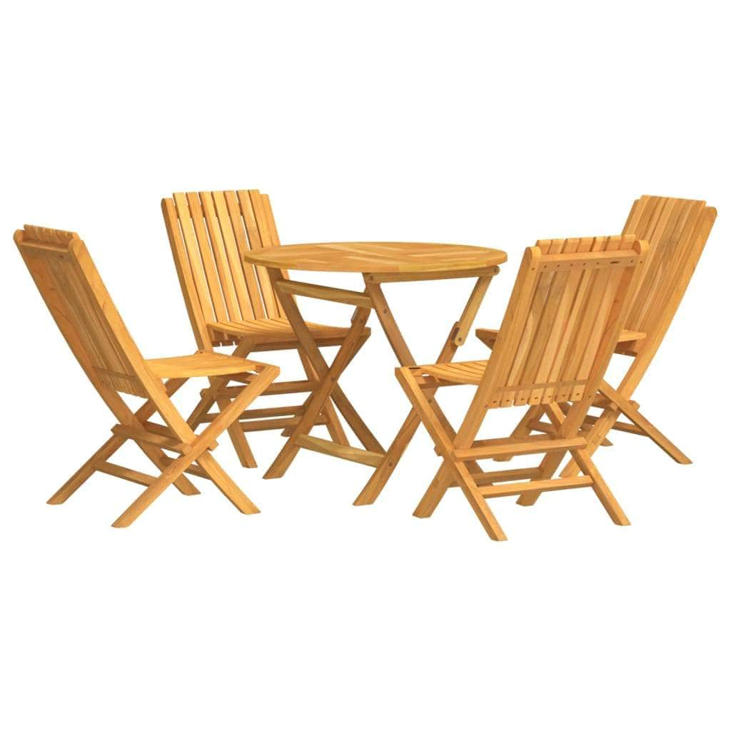 Teak Oasis Gathering: 5-Piece Garden Dining Set