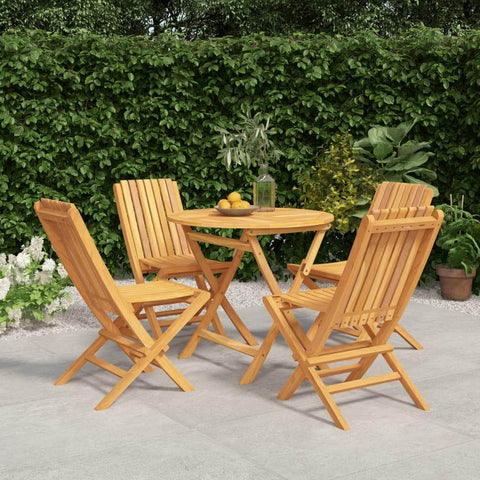 Teak Oasis Gathering: 5-Piece Garden Dining Set