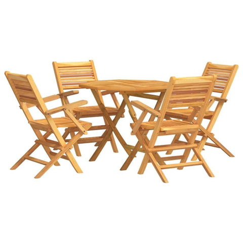 Teak Tapestry Twilight: 5-Piece Garden Dining Set