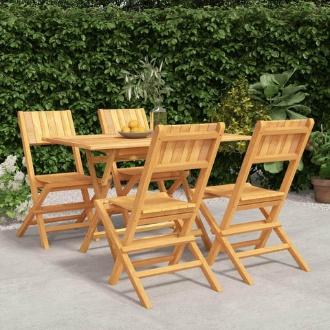 Teak Temptations: 5-Piece Solid Wood Garden Dining Set