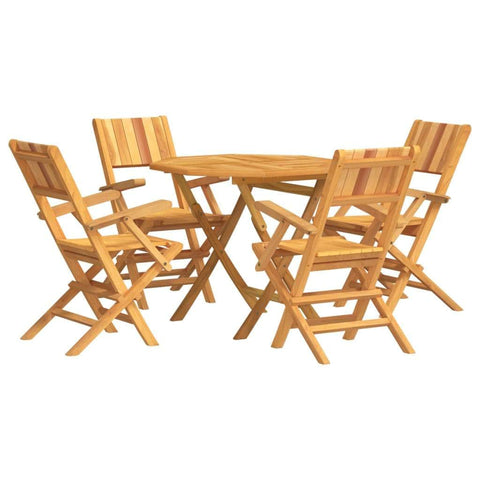 Teak Topiary Delight: 5-Piece Solid Wood Garden Dining Set