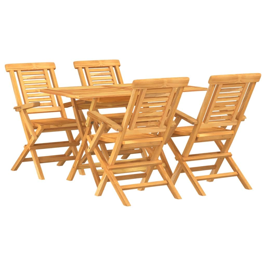 Teak Traditions: 5-Piece Solid Wood Garden Dining Set