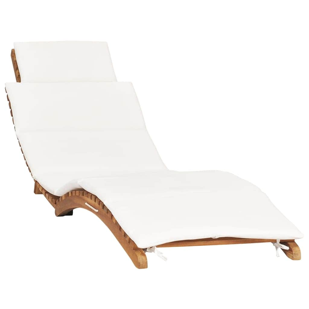 Teak Tranquility: 2-Piece Sun Loungers with Plush Cushions