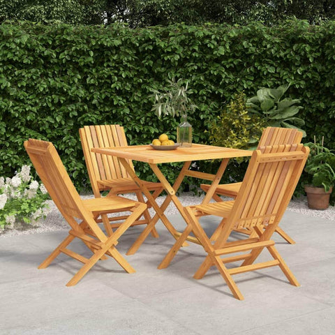 Teak Tranquility Table: 5-Piece Garden Dining Set