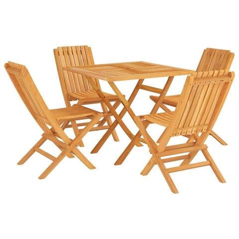 Teak Tranquility Table: 5-Piece Garden Dining Set