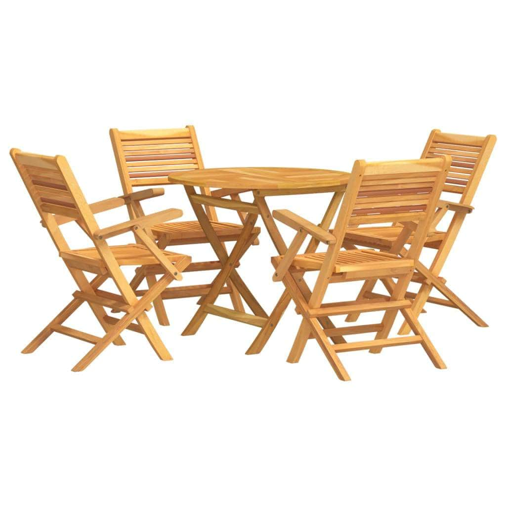 Teak Twilight Tranquility: 5-Piece Garden Dining Set