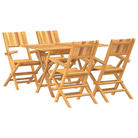 Teak Twilight Treasures: 5-Piece Garden Dining Set