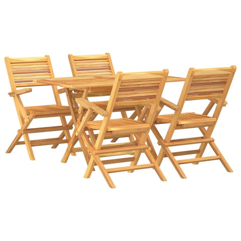 Teak Wood: 5-Piece Solid Wood Garden Dining Oasis