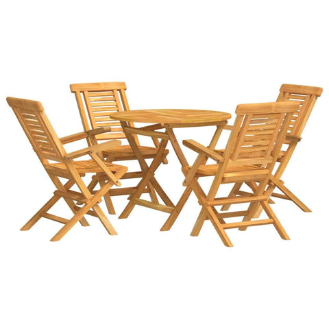 Teak Wood Elegance: 5-Piece Solid Wood Garden Dining Set