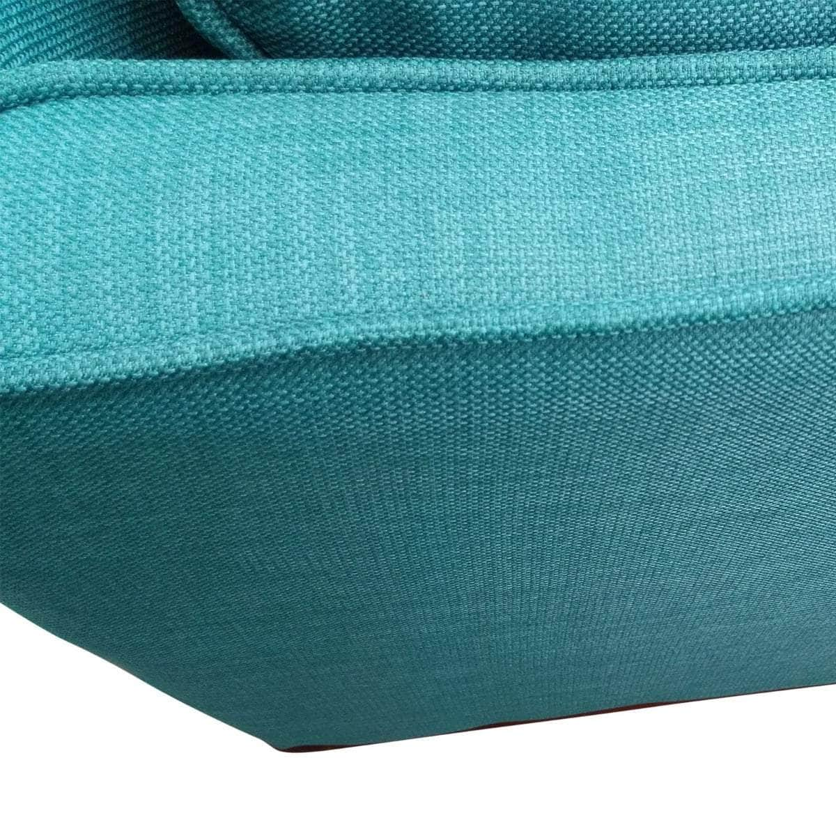 Teal Fabric 2-Seater Sofa With Wooden Frame