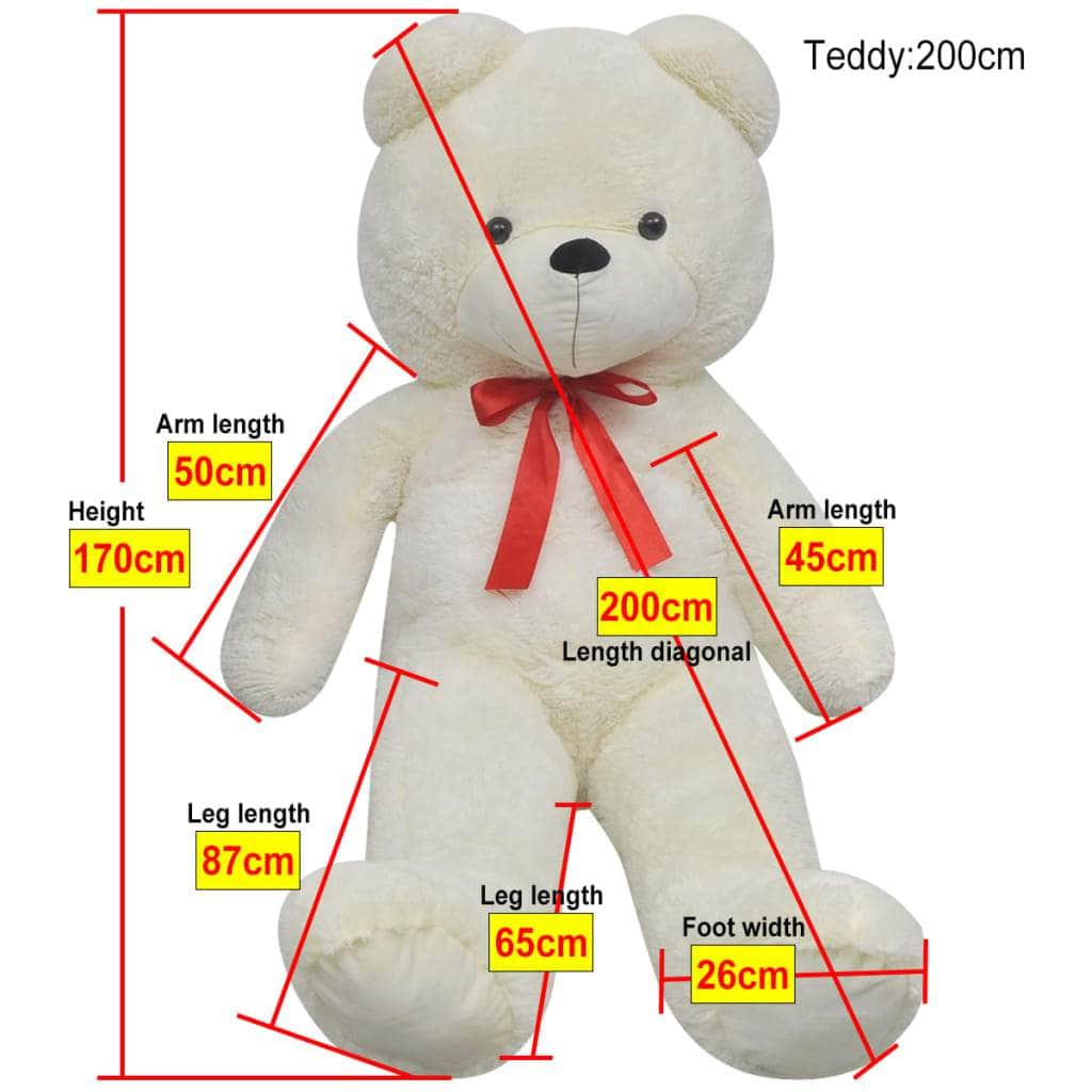 Teddy Bear Cuddly Toy Plush White 200 cm