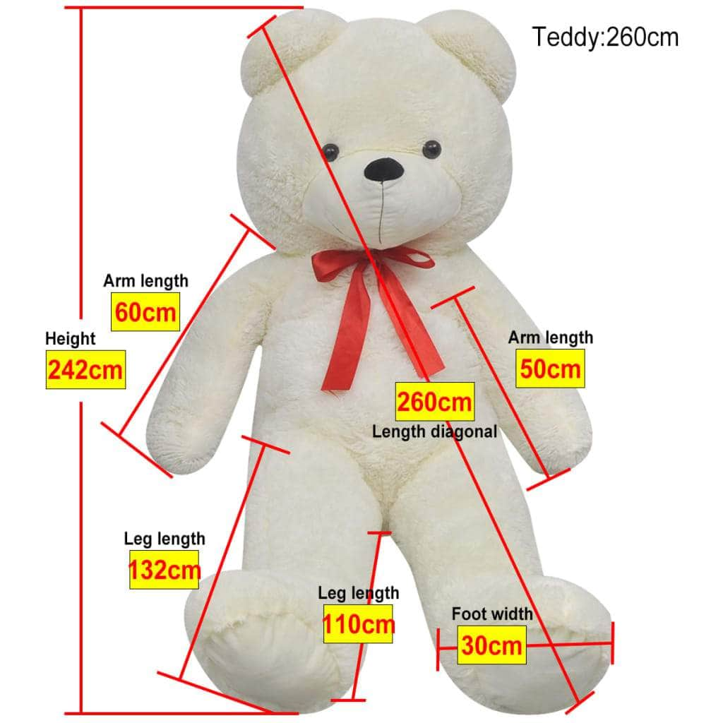 Teddy Bear Cuddly Toy Plush White 260 cm