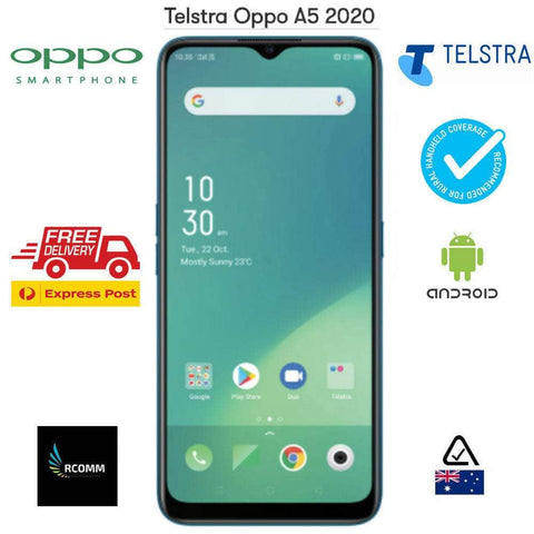 TELSTRA OPPO A5 2020 (6.5" 64GB/4GB,NFC) 4GX ANDROID GREEN AUS STOCK SEALED