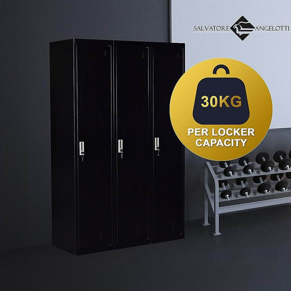 Three-Door Side By Side Office Gym Shed Storage Locker