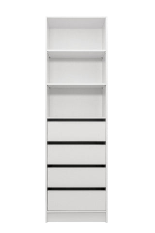 Three Shelf/Four Drawer Walk In Wardrobe - Classic/ Nordic Ash/Fluted/Hamptons/Natural Oak