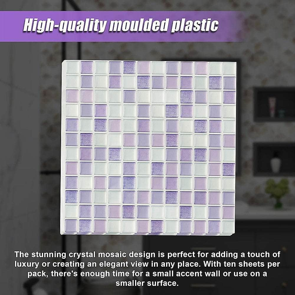 Tiles 3D Peel And Stick Wall Tile Crystal Mosaic 10 Sheets