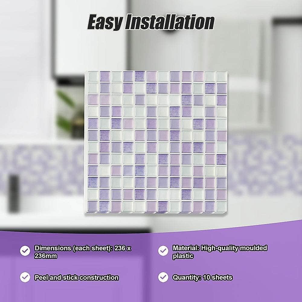 Tiles 3D Peel And Stick Wall Tile Crystal Mosaic 10 Sheets