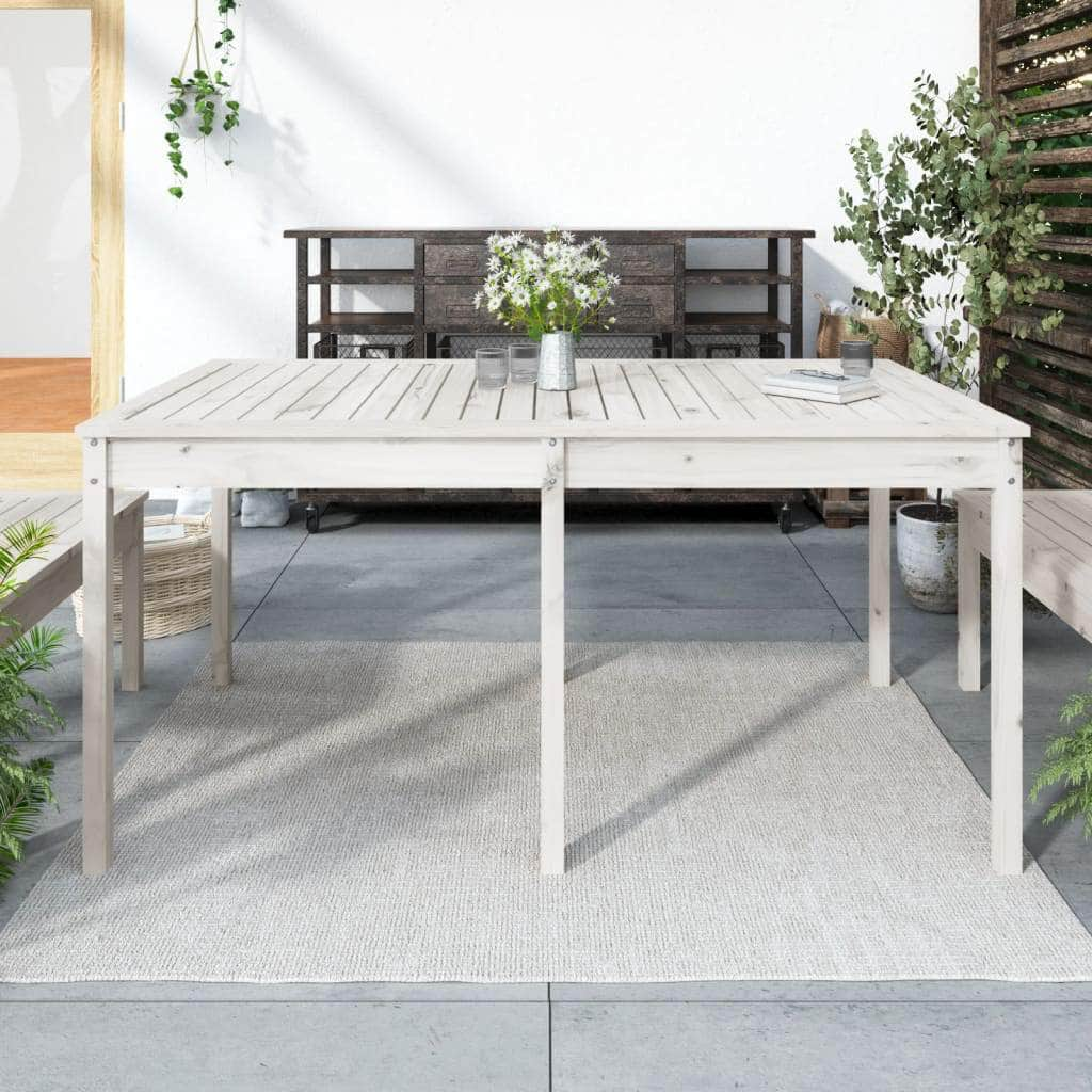 Timber Haven: Solid Pine Wood Garden Table for Natural Outdoor Charm